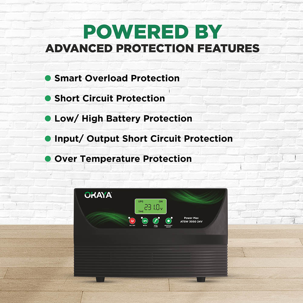 OKAYA Power Max - ATSW 3050 24V TRUE SINEWAVE HIGH CAPACITY INVERTER