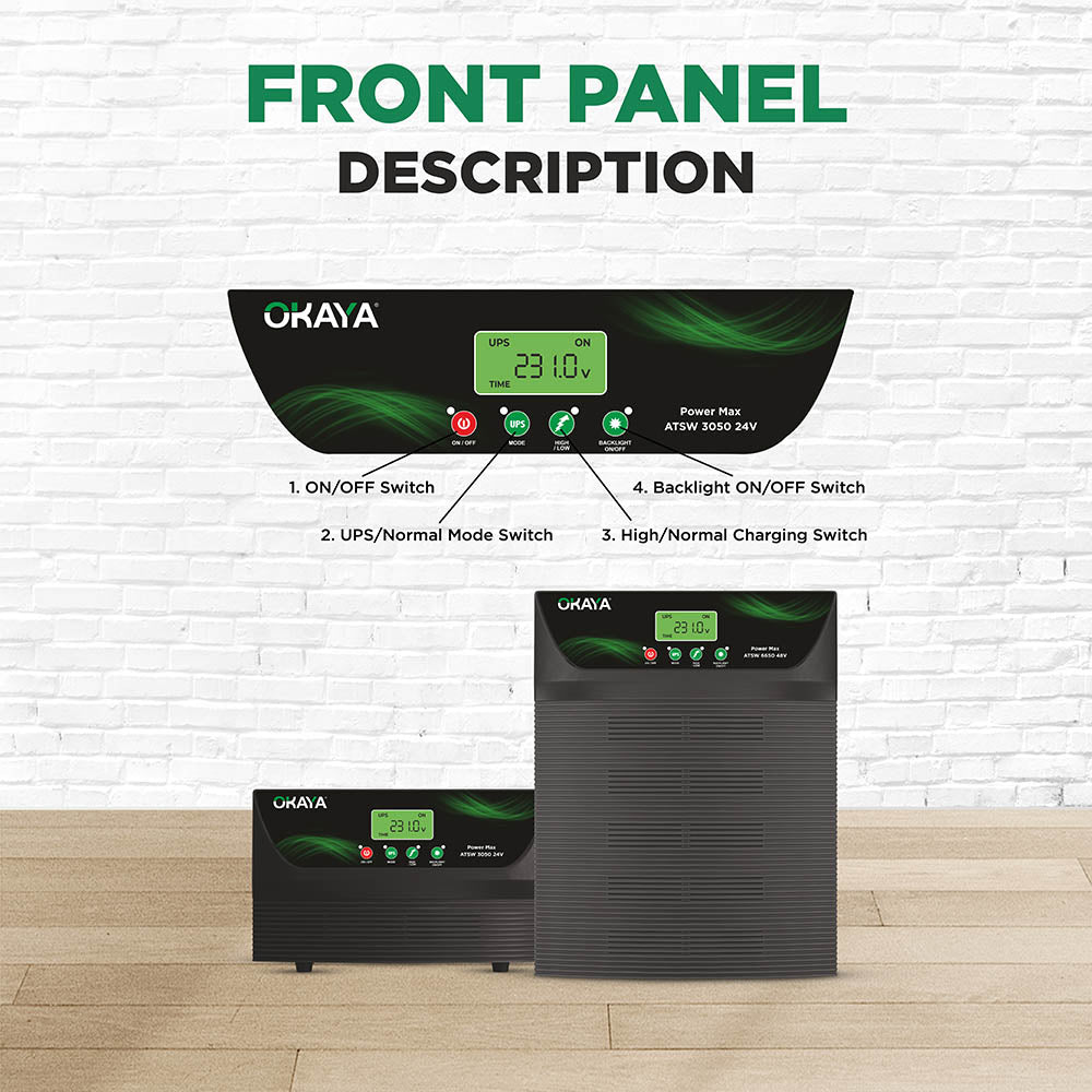 OKAYA Power Max - ATSW 3050 24V TRUE SINEWAVE HIGH CAPACITY INVERTER