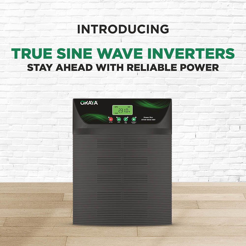 OKAYA Power Max - ATSW 6650 48V TRUE SINEWAVE HIGH CAPACITY INVERTER