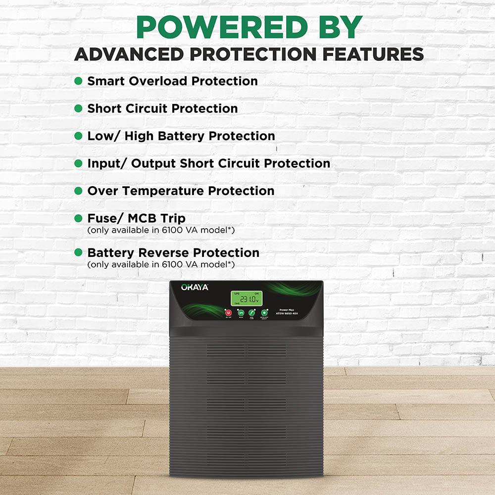 OKAYA Power Max - ATSW 6650 48V TRUE SINEWAVE HIGH CAPACITY INVERTER
