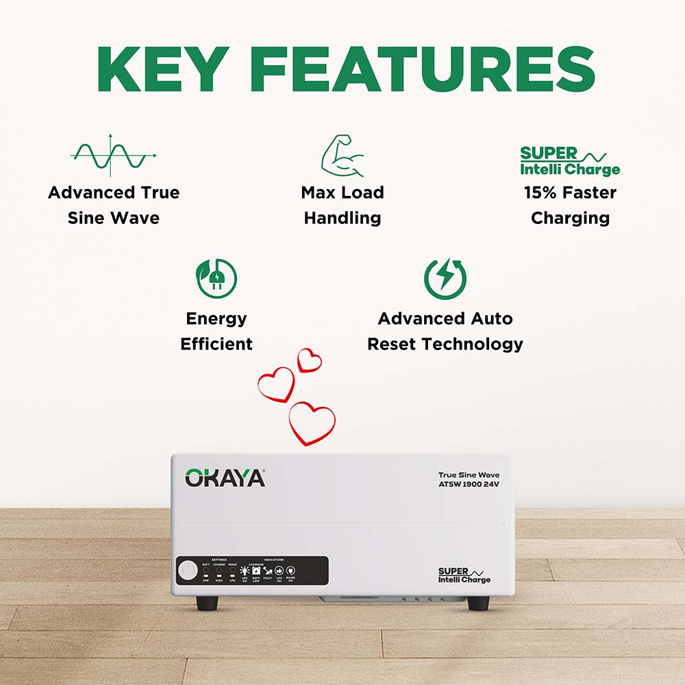 OKAYA HUPS - ATSW 1900 24V TRUE SINEWAVE INVERTER
