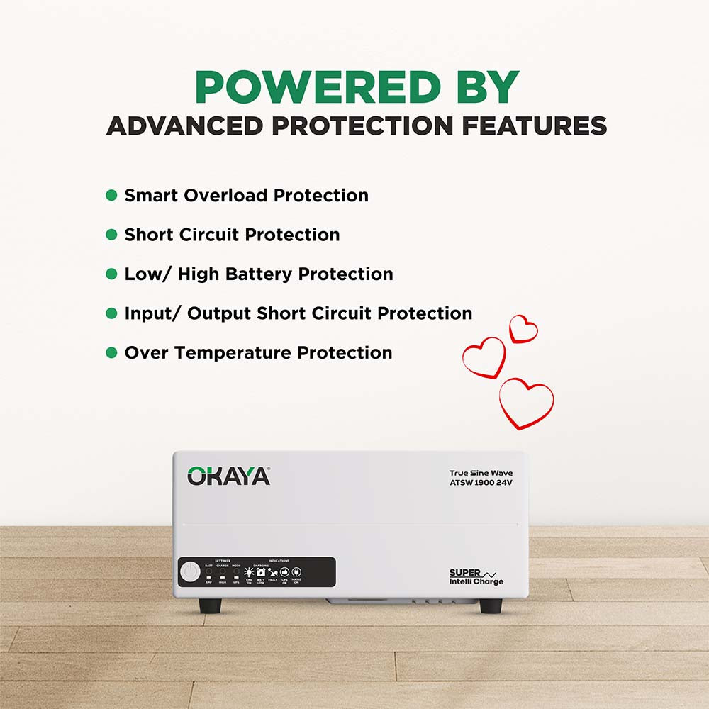 OKAYA HUPS - ATSW 1900 24V TRUE SINEWAVE INVERTER
