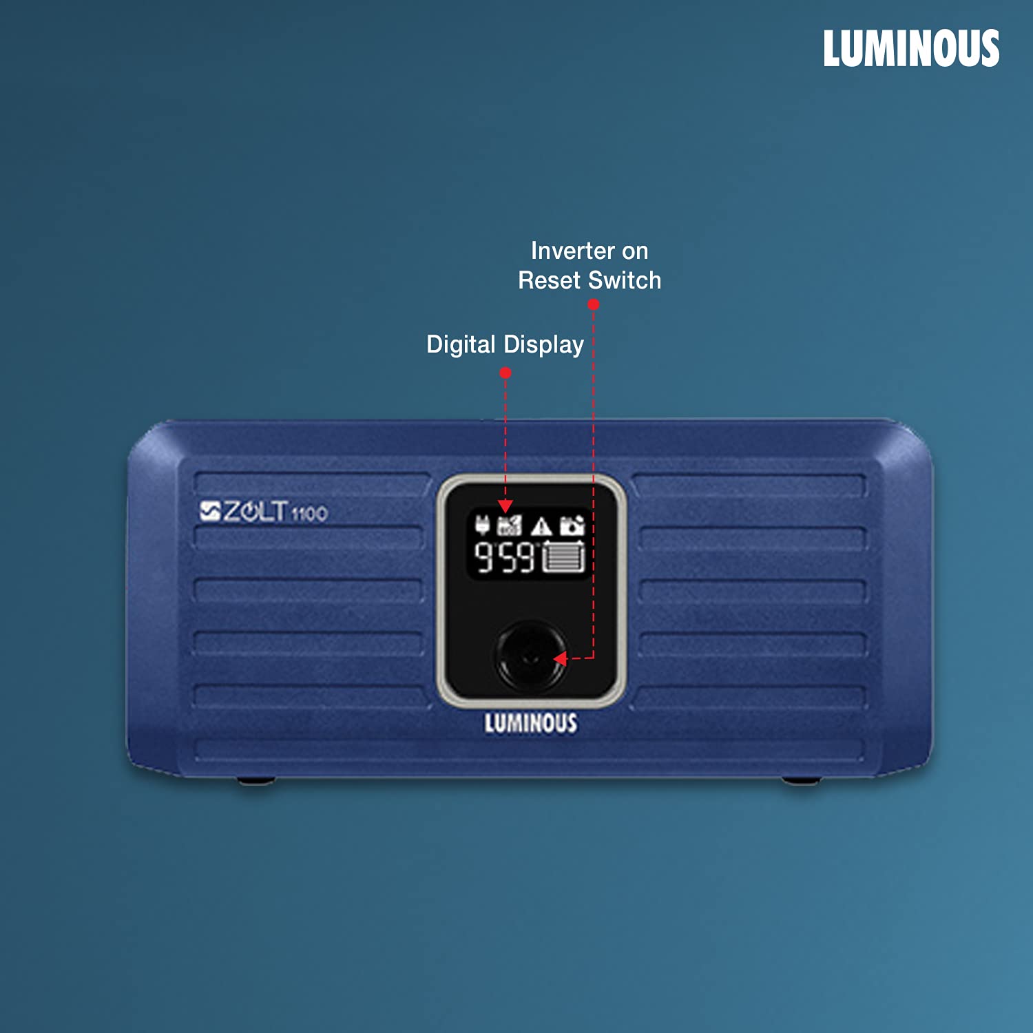 LUMINOUS ZOLT 1100- 900VA/12V SINEWAVE SMART INVERTER