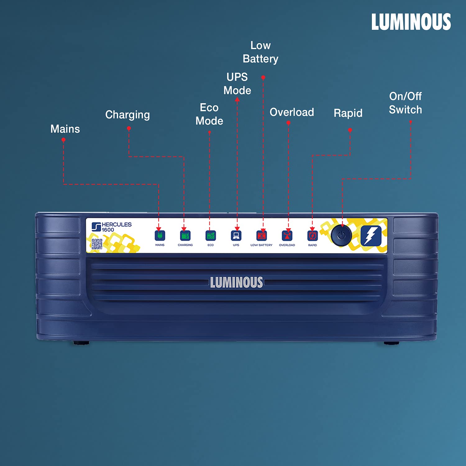 LUMINOUS HERCULES 1600 - 1400VA/12V SQUAREWAVE INVERTER