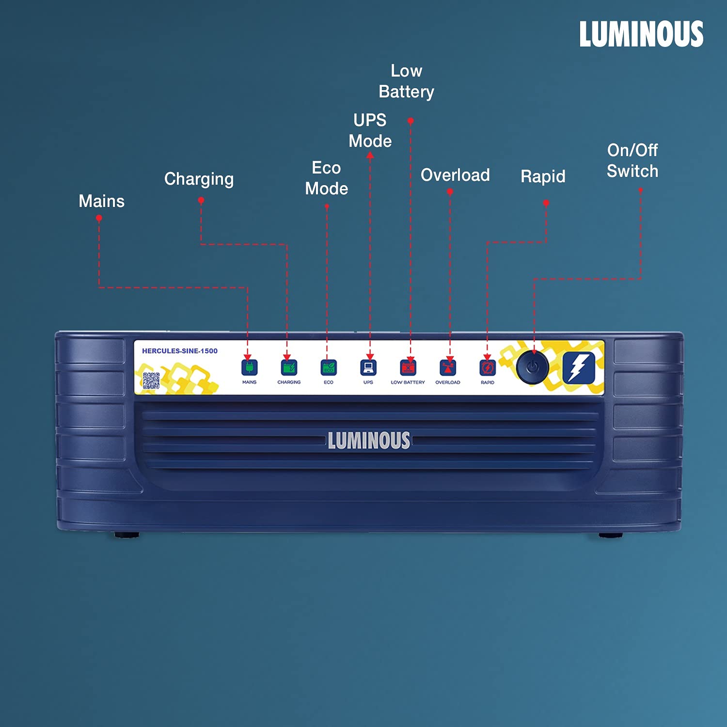 LUMINOUS HERCULES SINE 1500 - 1400VA/12V SINEWAVE INVERTER