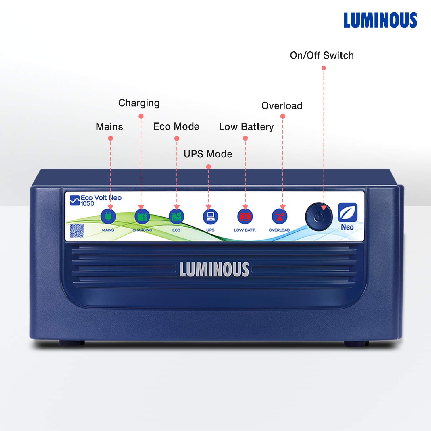 LUMINOUS ECO VOLT NEO 1050 - 900VA/12V SINEWAVE INVERTER