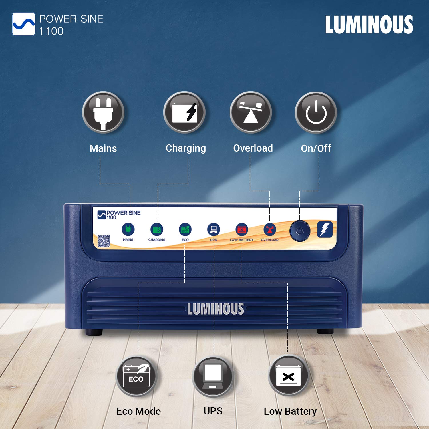 LUMINOUS POWERSINE 1100 - 900VA/12V SINEWAVE INVERTER