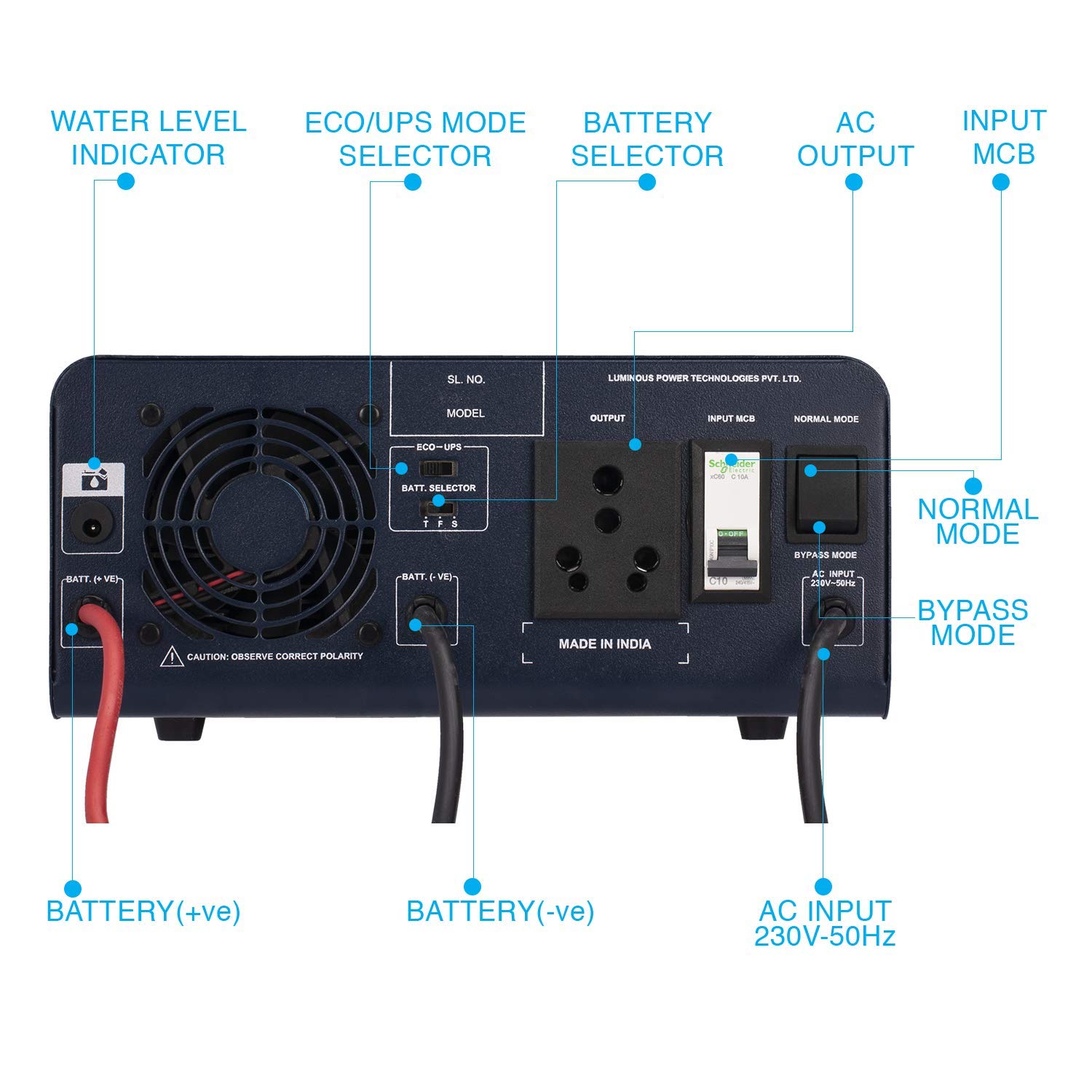 LUMINOUS ZOLT 1700- 1500VA/24V SINEWAVE SMART INVERTER