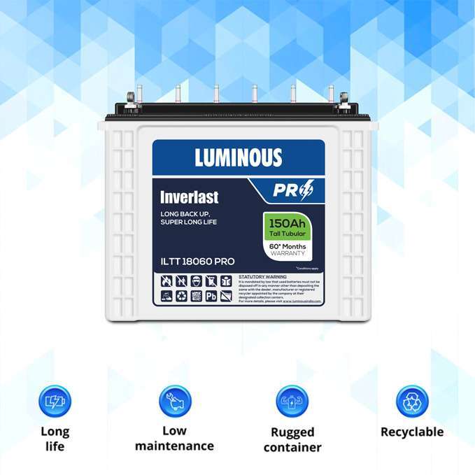 LUMINOUS BATTERY 150 AH - ILTT 18060 PRO
