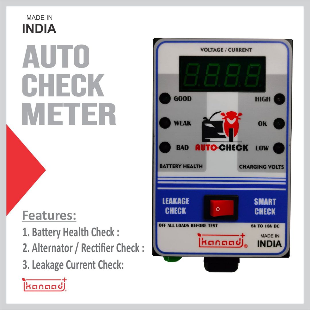 Kanaad® Auto Check meter for Car and Bike Battery Health Check / Alternator check / Leakage Current Check