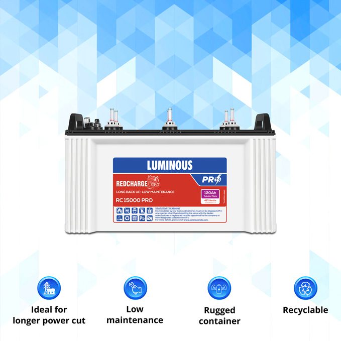 LUMINOUS BATTERY 120 AH - RC15000 PRO